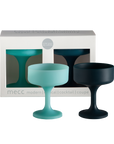 mist + ink | mecc | unbreakable silicone cocktail coupes | porter green, coupe cocktail glass, coupe glass, coloured cocktail glasses, unbreakable cocktail glasses, cocktail glasses australia