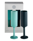 mist + ink | seff | silicone unbreakable champagne flute - porter green | style + sustainability