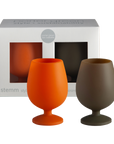 tobacco + tumeric | stemm | silicone unbreakable wine glasses - porter green | style + sustainability