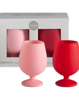 cherry + blush | stemm | silicone unbreakable wine glasses - porter green | style + sustainability