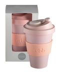 peach + petal | urbb | biodegradable bamboo coffee cup | porter green, biodegradable coffee cups. bamboo coffee cup, reusable coffee cup australia, 12oz coffee cup, leak proof coffee cup