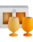 buttermilk + sunflower | stemm | silicone unbreakable wine glasses - porter green | style + sustainability