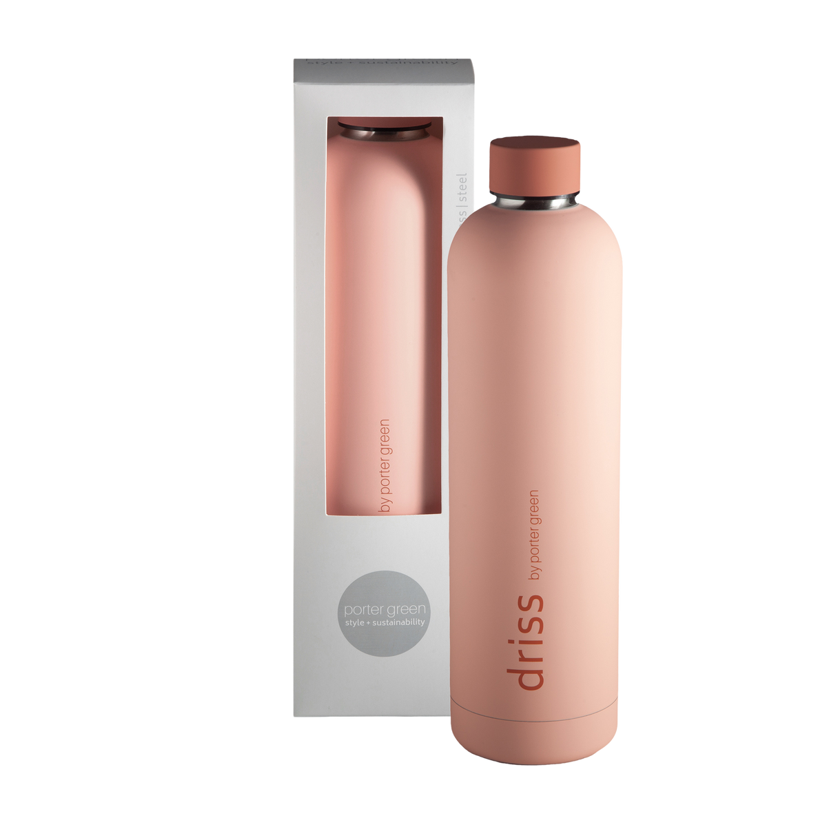 terra + peach | driss | insulated stainless steel water bottle