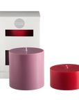 cherry + blush | escc large pillar candle | soy - blend unscented candles - porter green | style + sustainability