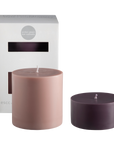 latte + donkey | escc large pillar candle | soy - blend unscented candles - porter green | style + sustainability