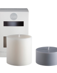 blanc + dove | escc large pillar candle | soy - blend unscented candles - porter green | style + sustainability