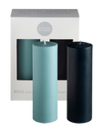 mist + ink | escc medium pillar candle | soy - blend unscented candles - porter green | style + sustainability
