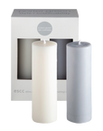 blanc + dove | escc medium pillar candle | soy - blend unscented candles - porter green | style + sustainability