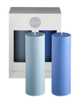sky + kingfisher | escc medium pillar candle | soy - blend unscented candles - porter green | style + sustainability