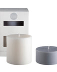 blanc + dove | escc large pillar candle | soy - blend unscented candles - porter green | style + sustainability
