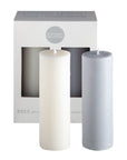 blanc + dove | escc medium pillar candle | soy - blend unscented candles - porter green | style + sustainability