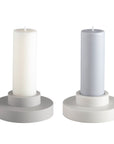 blanc + dove | escc medium pillar candle | soy - blend unscented candles - porter green | style + sustainability