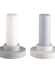 blanc + dove | escc medium pillar candle | soy - blend unscented candles - porter green | style + sustainability