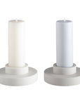 blanc + dove | escc medium pillar candle | soy - blend unscented candles - porter green | style + sustainability