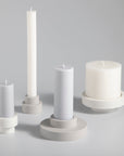 blanc + dove | escc medium pillar candle | soy - blend unscented candles - porter green | style + sustainability