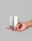 blanc + dove | escc small pillar candle | soy - blend unscented candles - porter green | style + sustainability