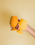 buttermilk + sunflower | stemm | silicone unbreakable wine glasses - porter green | style + sustainability