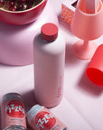 cherry + blush | driss | insulated stainless steel water bottle - porter green | style + sustainability