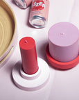 cherry + blush | escc medium pillar candle | soy - blend unscented candles - porter green | style + sustainability