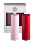 cherry + blush | escc medium pillar candle | soy - blend unscented candles - porter green | style + sustainability