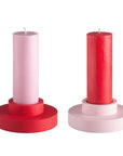 cherry + blush | escc medium pillar candle | soy - blend unscented candles - porter green | style + sustainability