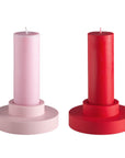 cherry + blush | escc medium pillar candle | soy - blend unscented candles - porter green | style + sustainability