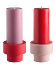 cherry + blush | escc small pillar candle | soy - blend unscented candles - porter green | style + sustainability