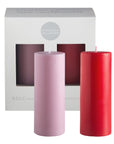 cherry + blush | escc small pillar candle | soy - blend unscented candles - porter green | style + sustainability