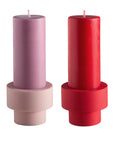 cherry + blush | escc small pillar candle | soy - blend unscented candles - porter green | style + sustainability