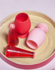 cherry + blush | stemm | silicone unbreakable wine glasses - porter green | style + sustainability