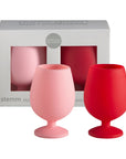 cherry + blush | stemm | silicone unbreakable wine glasses - porter green | style + sustainability