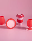 cherry + blush | stemm | silicone unbreakable wine glasses - porter green | style + sustainability