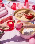 cherry + blush | stemm | silicone unbreakable wine glasses - porter green | style + sustainability