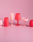cherry + blush | stemm | silicone unbreakable wine glasses - porter green | style + sustainability