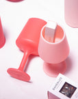 cherry + blush | swepp | silicone unbreakable wine glasses - porter green | style + sustainability