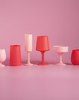 cherry + blush | swepp | silicone unbreakable wine glasses - porter green | style + sustainability