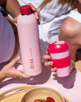cherry + blush | urbb | biodegradable bamboo coffee cup - porter green | style + sustainability