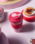 cherry + blush | urbb | biodegradable bamboo coffee cup - porter green | style + sustainability