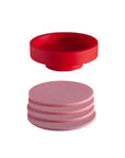 cherry + blush | ciss | unbreakable silicone coasters | porter green, silicone coasters, coaster set with holder, coasters australia, coaster set of 4, sustainable coasters