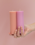 peach + petal | escc medium pillar candle | soy-blend unscented candles | porter green, soy candle, dinner candles, pillar candles, unscented candles, coloured candle