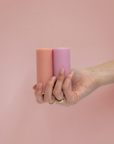 peach + petal | escc small pillar candle | soy-blend unscented candles | porter green, soy candle, dinner candles, pillar candles, unscented candles, coloured candle