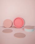 flamingo + lotus | ciss | unbreakable silicone coasters - porter green | style + sustainability