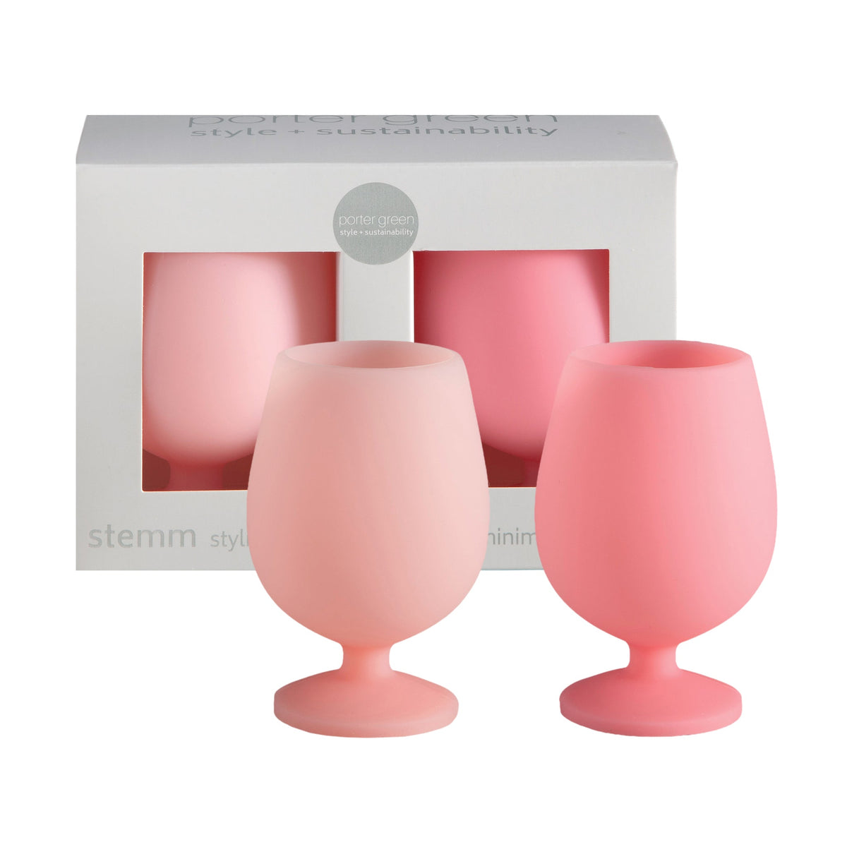 Porter Green Stemm Silicone Wine Glasses