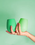gerbera + leaf | fegg | silicone unbreakable glasses - porter green | style + sustainability