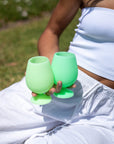 gerbera + leaf | stemm | silicone unbreakable wine glasses - porter green | style + sustainability