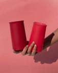 holiday cranberry | stegg | silicone unbreakable highball glasses - porter green | style + sustainability