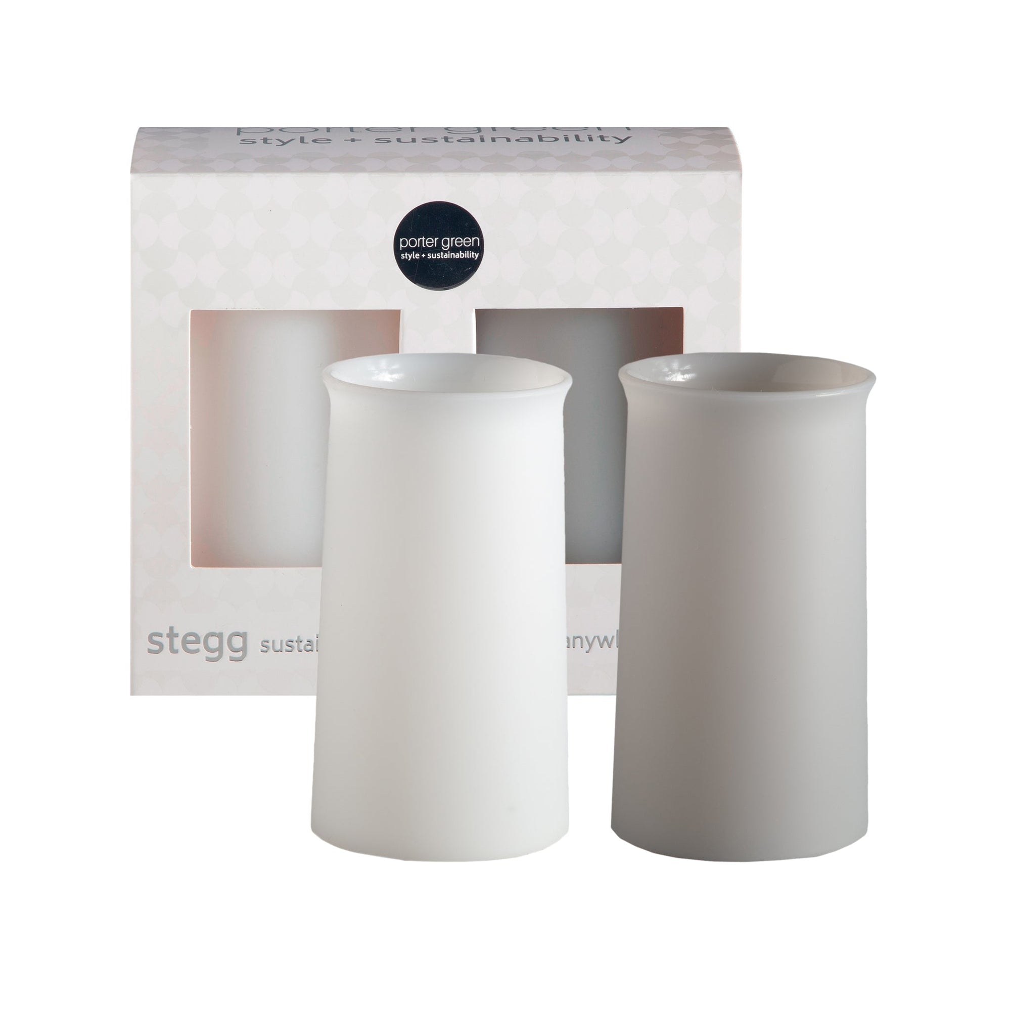 holiday frost | stegg | silicone unbreakable highball glasses - porter green | style + sustainability