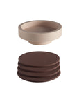 latte + donkey | ciss | unbreakable silicone coasters - porter green | style + sustainability