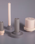 latte + donkey | escc large pillar candle | soy - blend unscented candles - porter green | style + sustainability