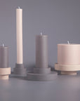 latte + donkey | escc medium pillar candle | soy - blend unscented candles - porter green | style + sustainability